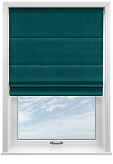 Ultra Luxe Velvet, Deep Teal - Motorised Roman Blind